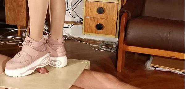  Cock torture slave with cute pink boots pt2 HD